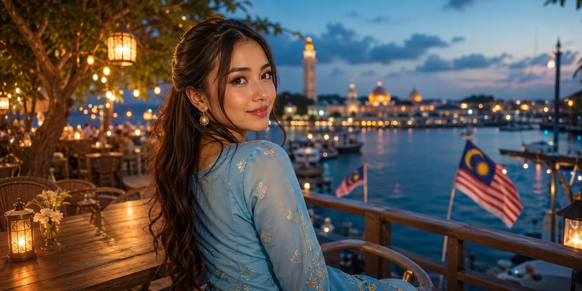 Pemain wanita Terengganu berbaju kurung mendaftar dan menikmati bonus Roulette di platform sky51